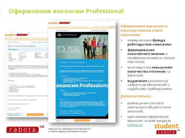 Оформление вакансии Professional Оформление вакансии в корпоративном стиле компании: коммуникация бренда