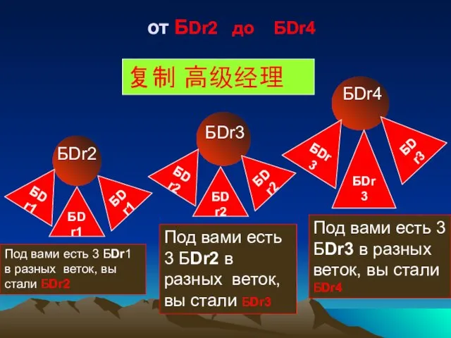 复制 高级经理 БDr2 Под вами есть 3 БDr1 в разных веток,