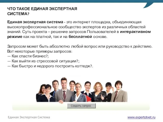 ЧТО ТАКОЕ ЕДИНАЯ ЭКСПЕРТНАЯ СИСТЕМА? Единая экспертная система - это интернет