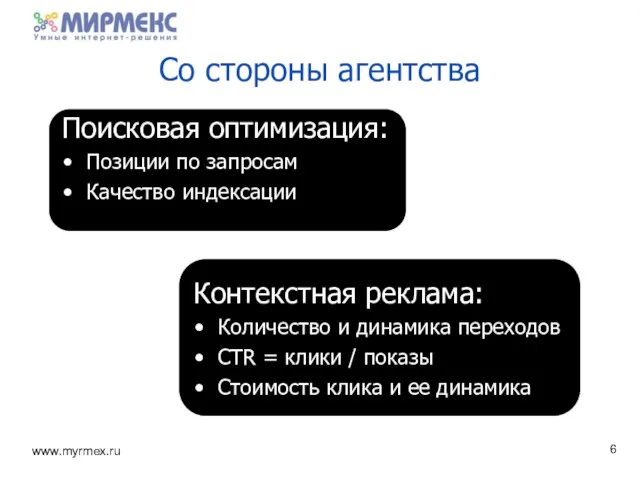 Поисковая оптимизация: Позиции по запросам Качество индексации Контекстная реклама: Количество и