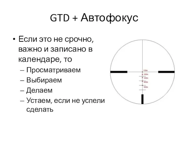 GTD + Автофокус Если это не срочно, важно и записано в