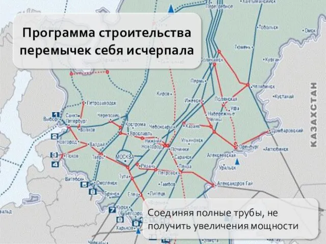 Программа строительства перемычек себя исчерпала Соединяя полные трубы, не получить увеличения мощности