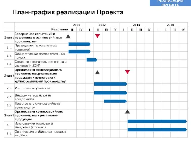 План-график реализации Проекта РЕАЛИЗАЦИЯ ПРОЕКТА