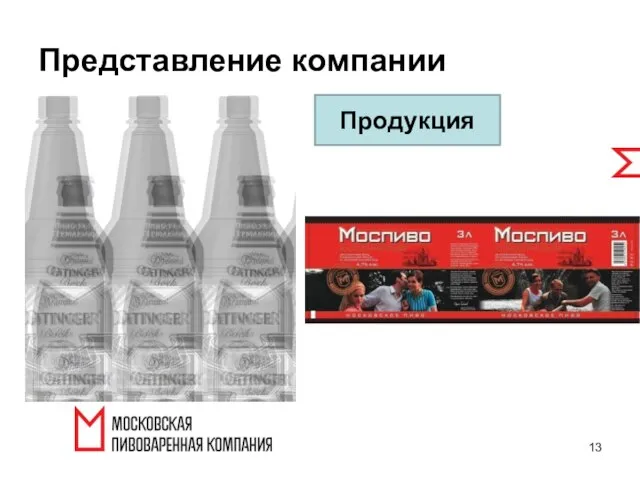 Представление компании Продукция