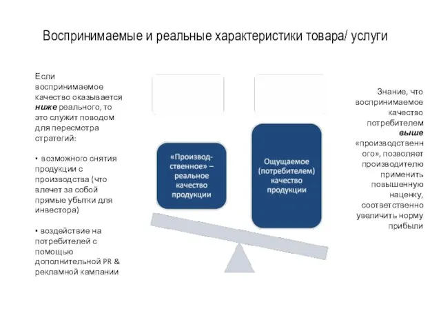 Если воспринимаемое качество оказывается ниже реального, то это служит поводом для