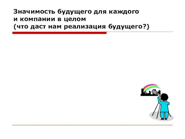 Значимость будущего для каждого и компании в целом (что даст нам реализация будущего?)