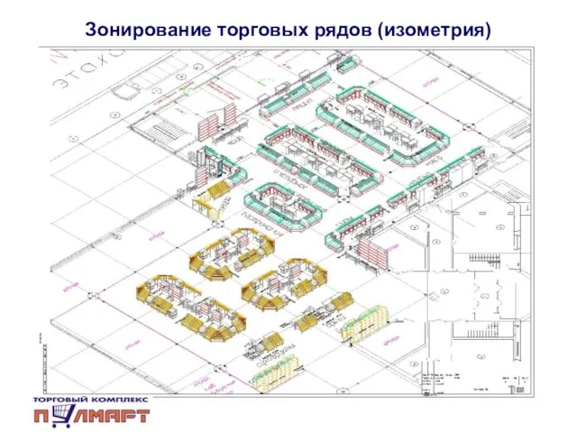 Зонирование торговых рядов (изометрия)