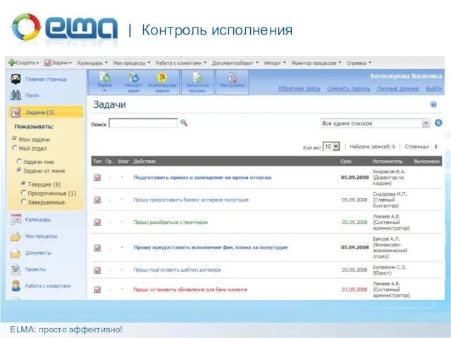 Контроль исполнения ELMA: просто эффективно!