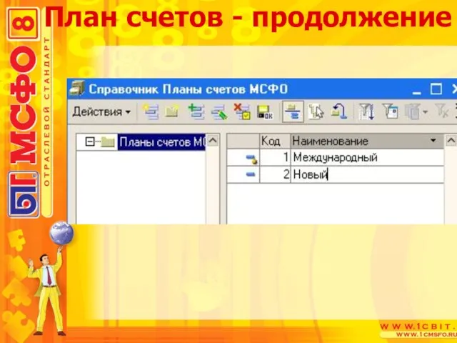 План счетов - продолжение