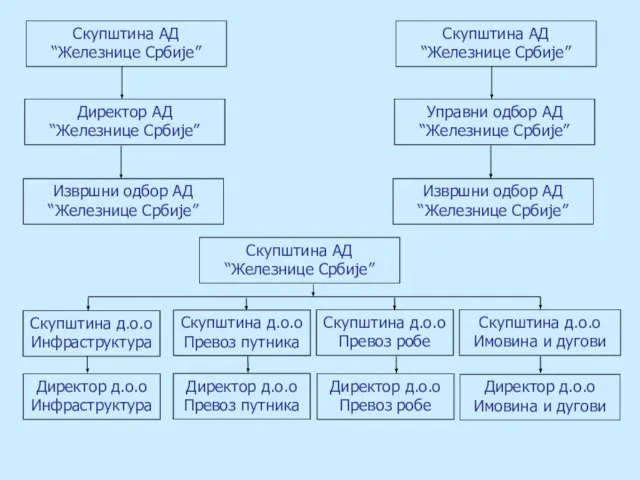 Скупштина АД “Железнице Србије” Директор АД “Железнице Србије” Извршни одбор АД