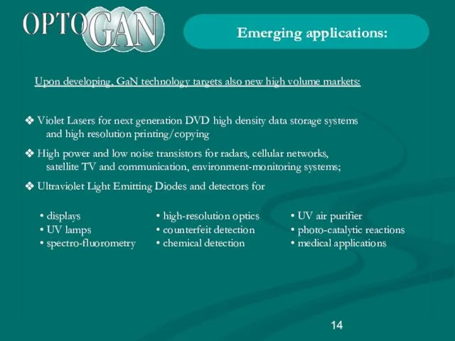 Upon developing, GaN technology targets also new high volume markets: Violet