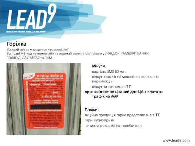 Горілка Відкрий світ за маршрутом червоної лінії ВідправSMS-код на номер 5067