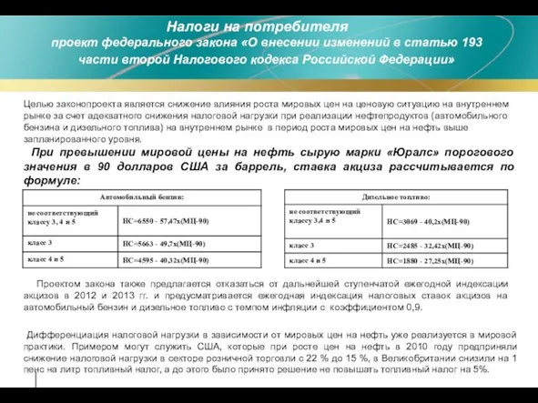 Налоги на потребителя проект федерального закона «О внесении изменений в статью