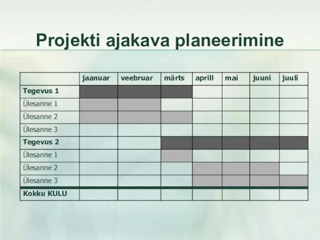 Projekti ajakava planeerimine