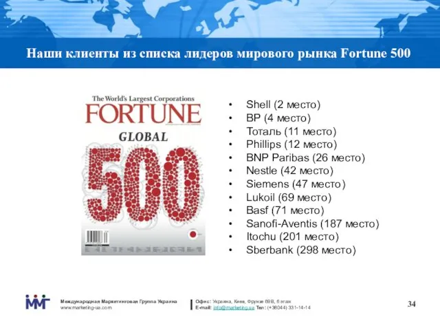 Наши клиенты из списка лидеров мирового рынка Fortune 500 Shell (2