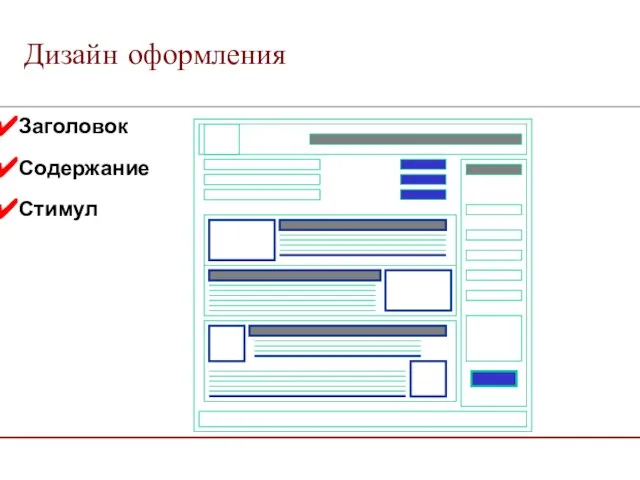 Заголовок Содержание Стимул Дизайн оформления