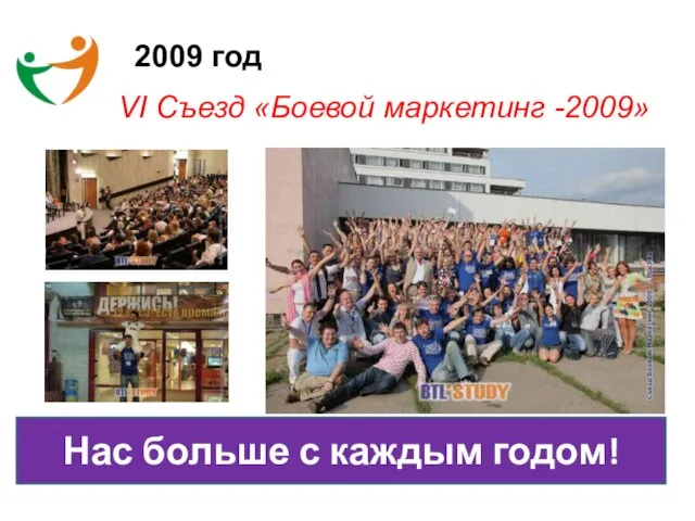 2009 год VI Съезд «Боевой маркетинг -2009» Нас больше с каждым годом!