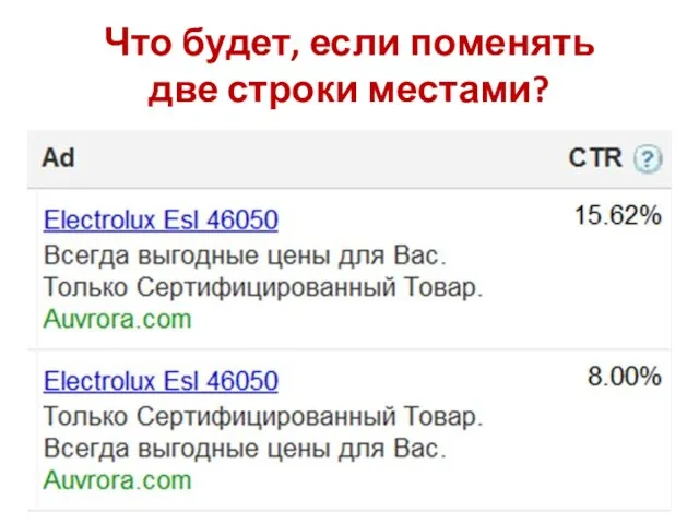 Что будет, если поменять две строки местами?