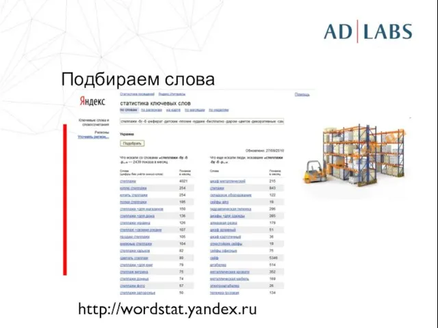 Подбираем слова http://wordstat.yandex.ru