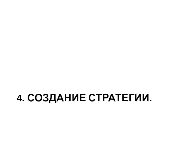 4. СОЗДАНИЕ СТРАТЕГИИ.