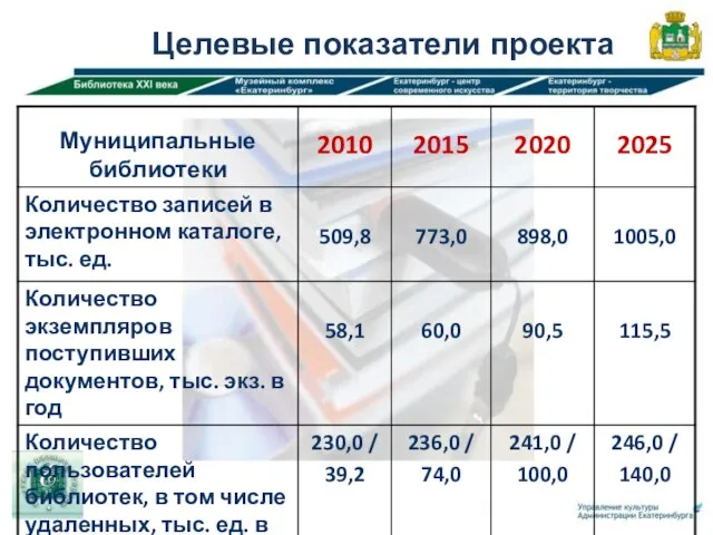 Целевые показатели проекта