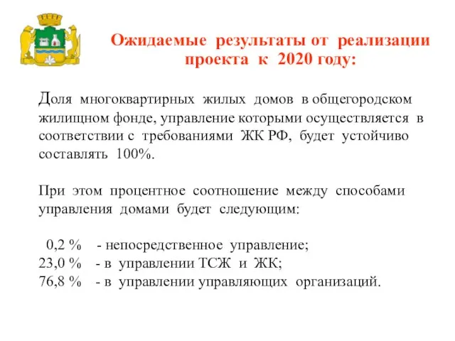 Доля многоквартирных жилых домов в общегородском жилищном фонде, управление которыми осуществляется