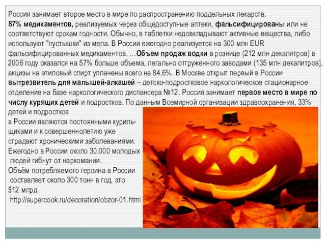 Россия занимает второе место в мире по распространению поддельных лекарств. 87%