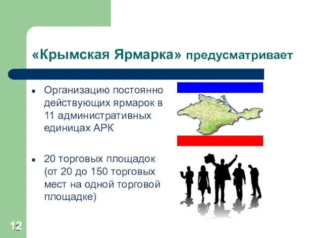 «Крымская Ярмарка» предусматривает Организацию постоянно действующих ярмарок в 11 административных единицах