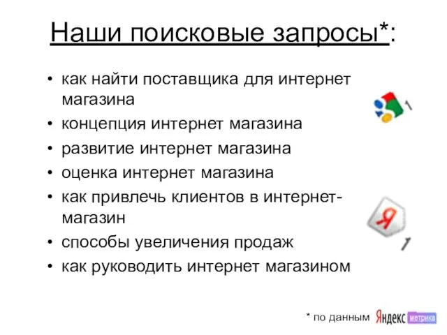 Наши поисковые запросы*: как найти поставщика для интернет магазина концепция интернет