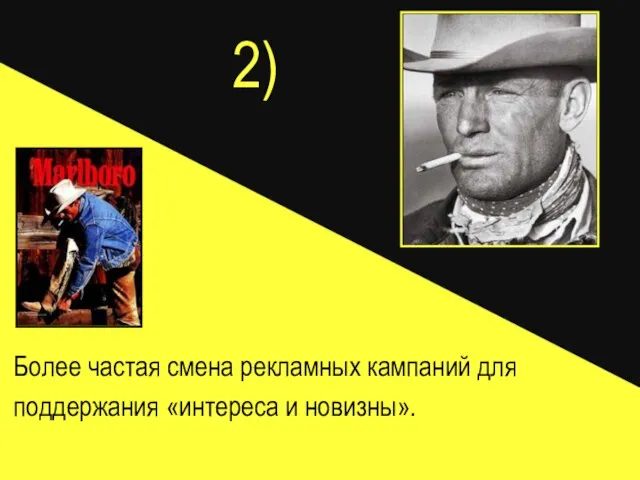 2) Более частая смена рекламных кампаний для поддержания «интереса и новизны».