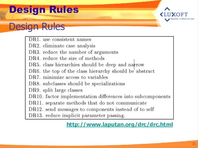 Design Rules Design Rules http://www.laputan.org/drc/drc.html