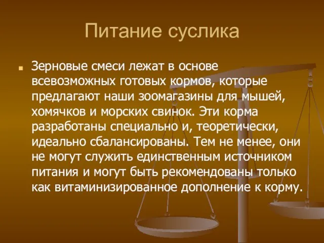 Питание суслика Зерновые смеси лежат в основе всевозможных готовых кормов, которые