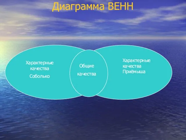 Диаграмма ВЕНН Характерные качества Соболько Характерные качества Приёмыша Общие качества