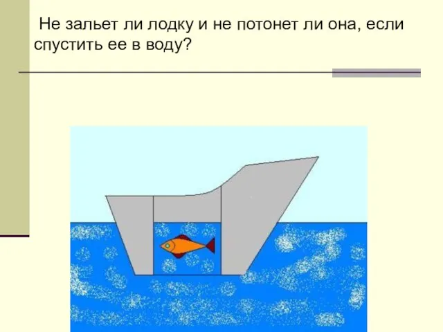 Не зальет ли лодку и не потонет ли она, если спустить ее в воду?