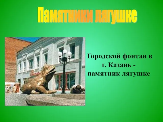 Памятники лягушке Городской фонтан в г. Казань - памятник лягушке