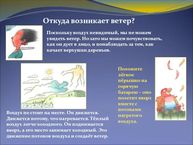 Откуда возникает ветер? Поскольку воздух невидимый, мы не можем увидеть ветер.