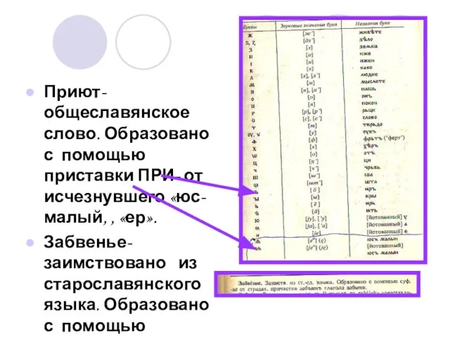 Приют- общеславянское слово. Образовано с помощью приставки ПРИ- от исчезнувшего «юс-