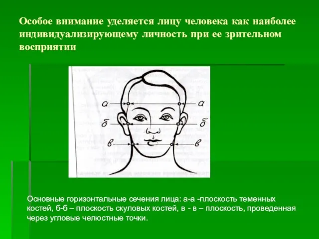 Особое внимание уделяется лицу человека как наиболее индивидуализирующему личность при ее