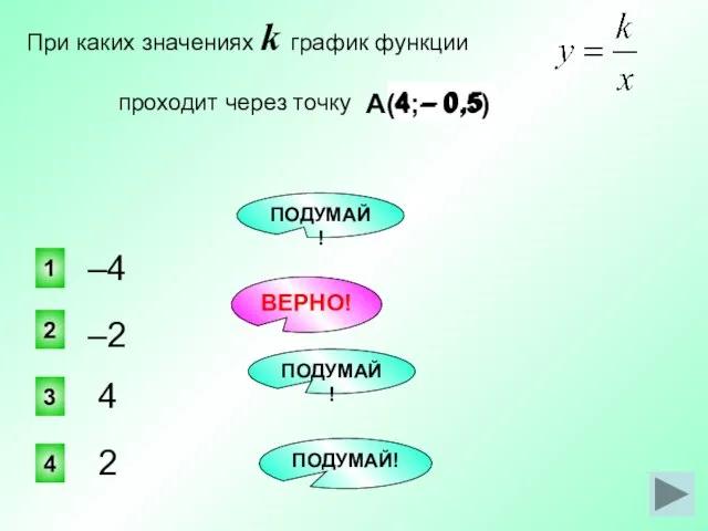 – 0,5 4 А(4;– 0,5) –2 2 1 3 4 При