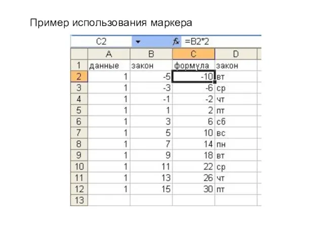 Пример использования маркера