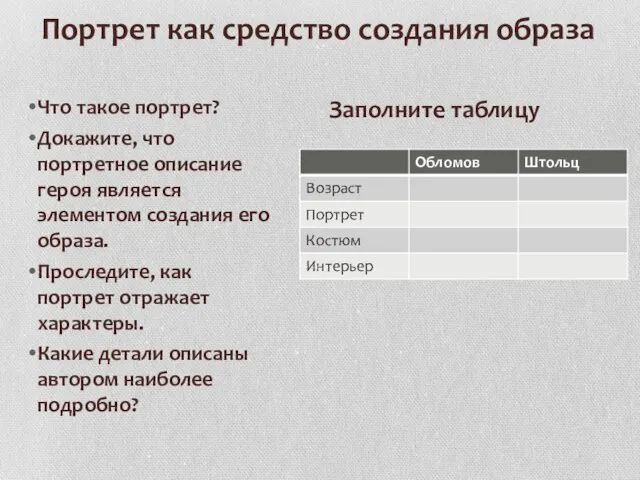 Портрет как средство создания образа Что такое портрет? Докажите, что портретное