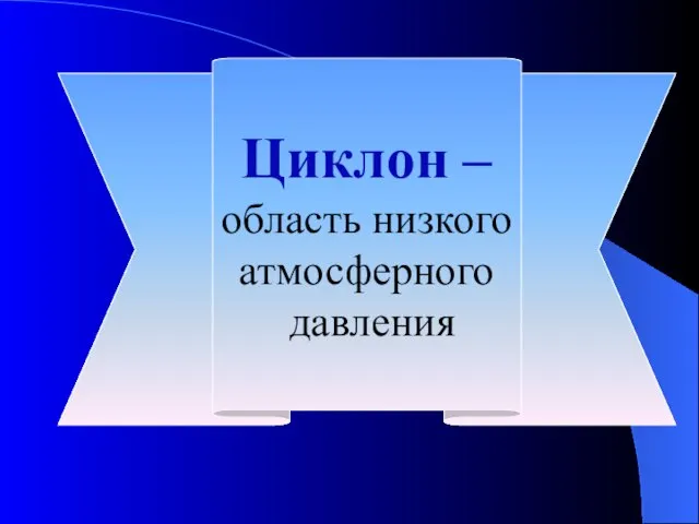 Циклон – область низкого атмосферного давления