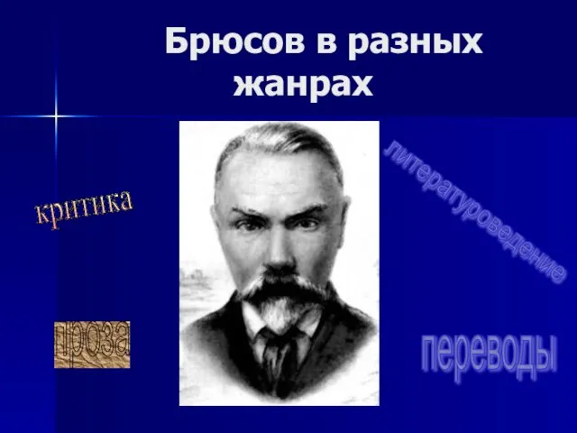 Брюсов в разных жанрах проза переводы критика литературоведение