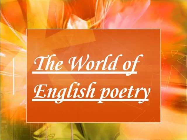 The World of English poetry