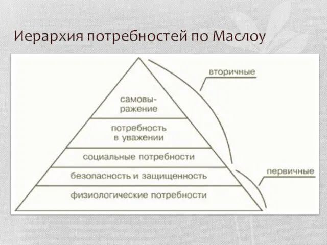 Иерархия потребностей по Маслоу