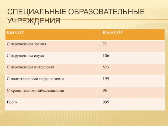 Специальные образовательные учреждения