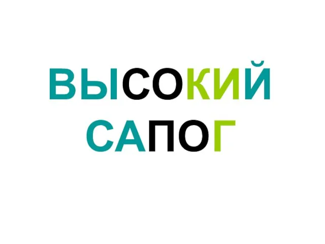 ВЫСОКИЙ САПОГ