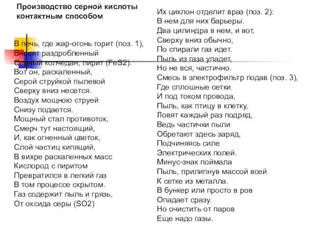 В печь, где жар-огонь горит (поз. 1), Вносят раздробленный Серный колчедан,