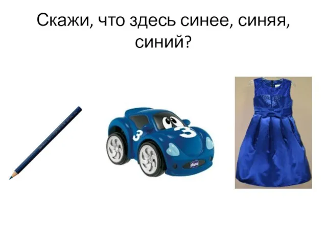 Скажи, что здесь синее, синяя, синий?