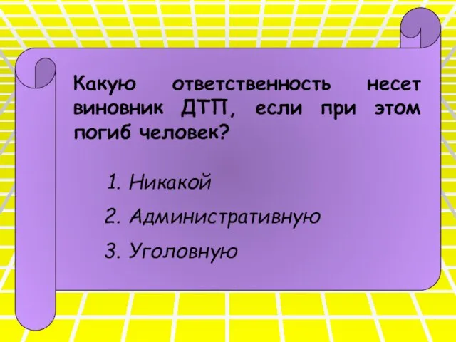 Какую ответственность несет виновник ДТП, если при этом погиб человек? Никакой Административную Уголовную